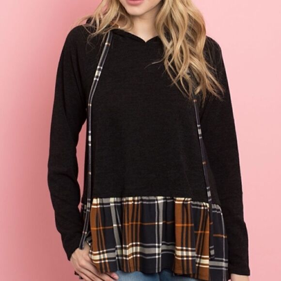 SALE! NWT Super Cute Plaid Hoodie mult sizes - Picture 1 of 5